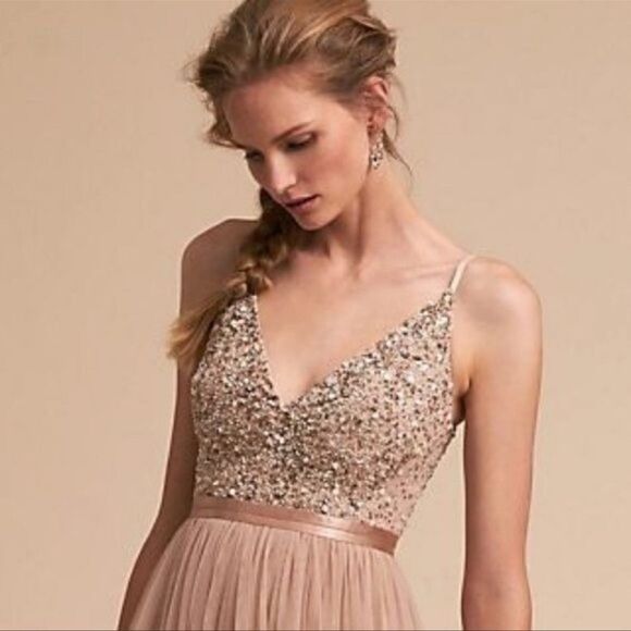 BHLDN - Avery Beaded Sequin Tulle Bridesmaid Special Occasion Dress size 20 - Picture 14 of 15